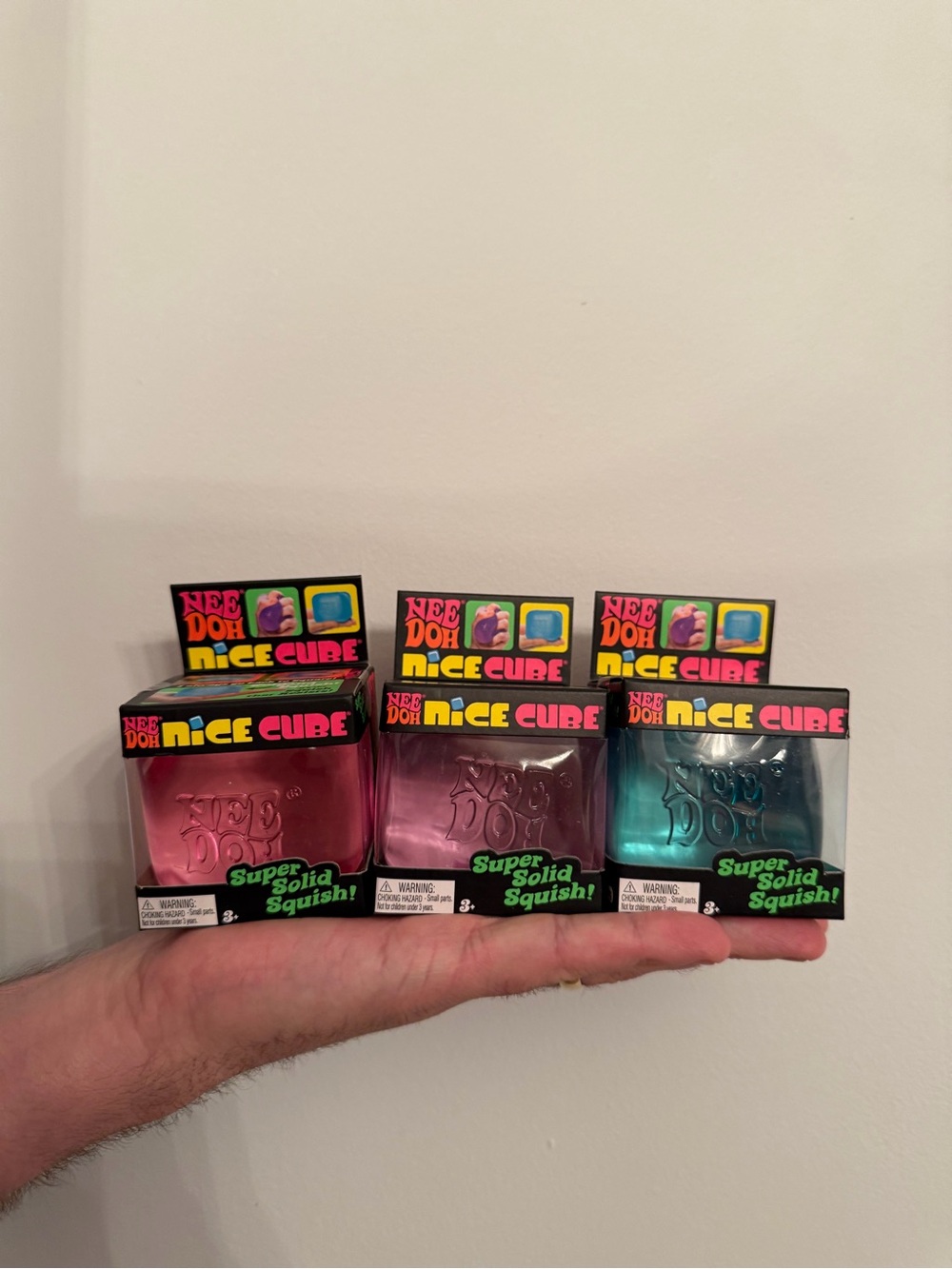 NeeDoh Nice Cube Set of 3 - Pink, Purple, Blue